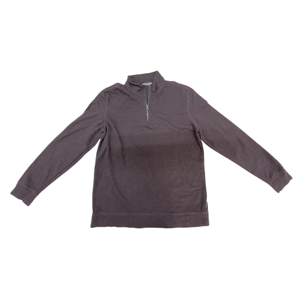 Calvin Klein Jeans Mens Large Plum Purple Quarter Zip Pullover Mock Neck Sweater